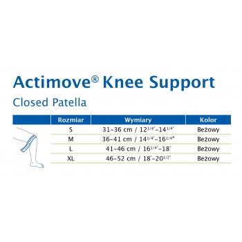 Actimove Opaska stawu kolanowego z zabudowaną rzepką i 2 fiszbinami Everyday Supports Knee Support (75575-28), beżowy